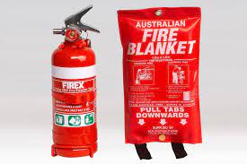 fire blanket and extinguisher